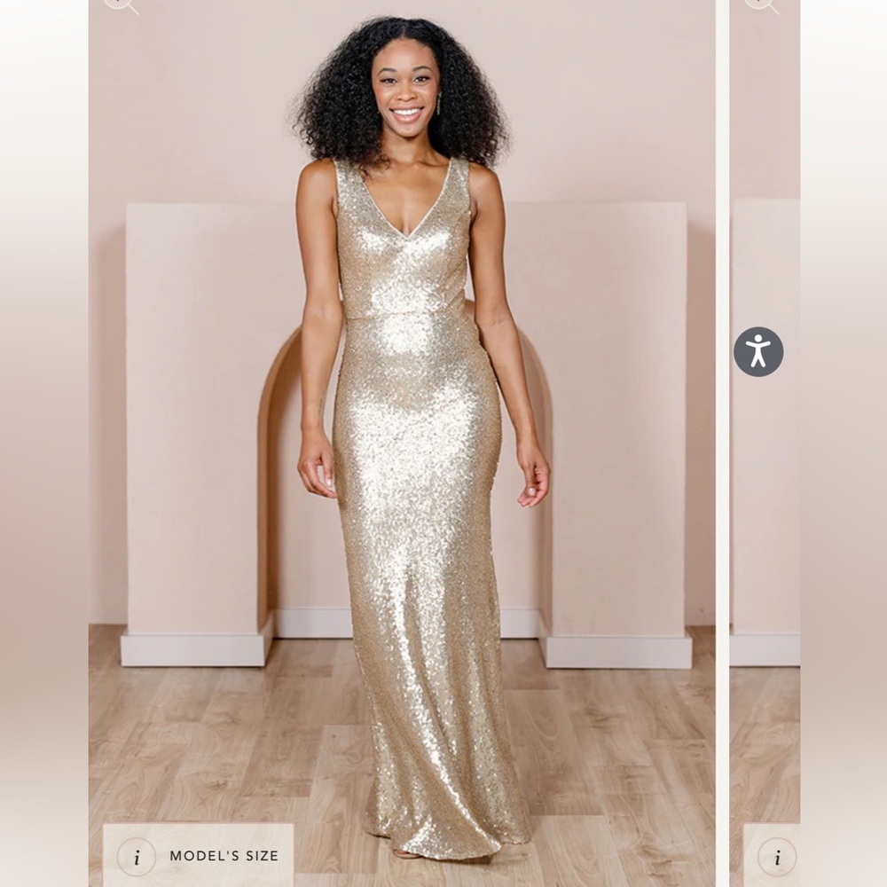 COPY - Revelry: Dakota Sequin Dress gold Champagne